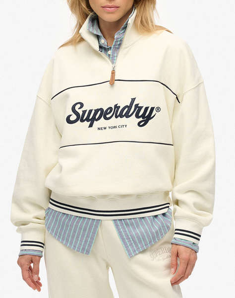 SUPERDRY D2 SDSW COUNTRY CLUB LOOSE 1/4 ZIP FLEECE DE DAMA