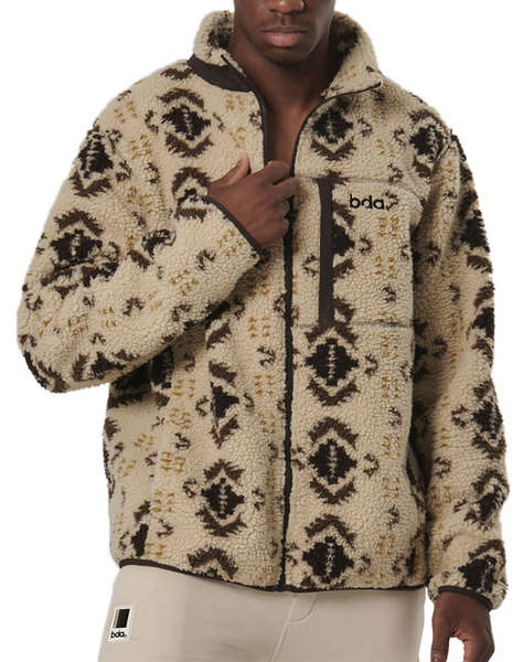 BODY ACTION MEN''S PRINTED SHERPA-FLEECE JACKET
