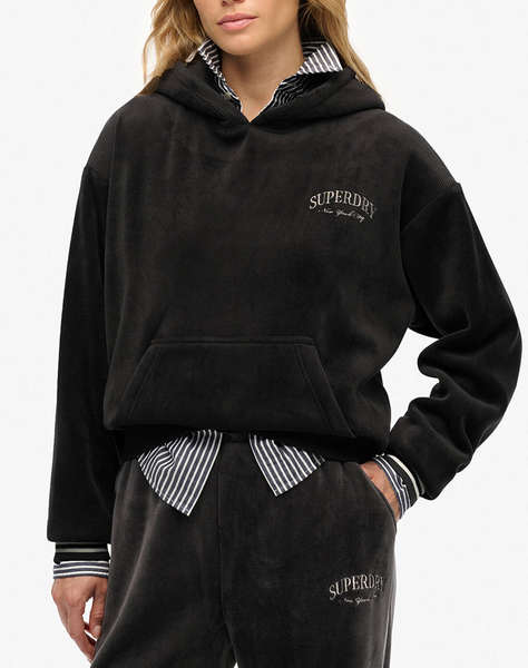 SUPERDRY D2 SDSW COUNTRY CLUB VELOUR RELAX HOOD HANORAC DE DAMA