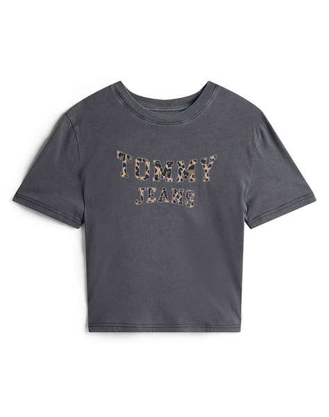 TOMMY JEANS TJW BXY LEOPARD VARSITY TEE