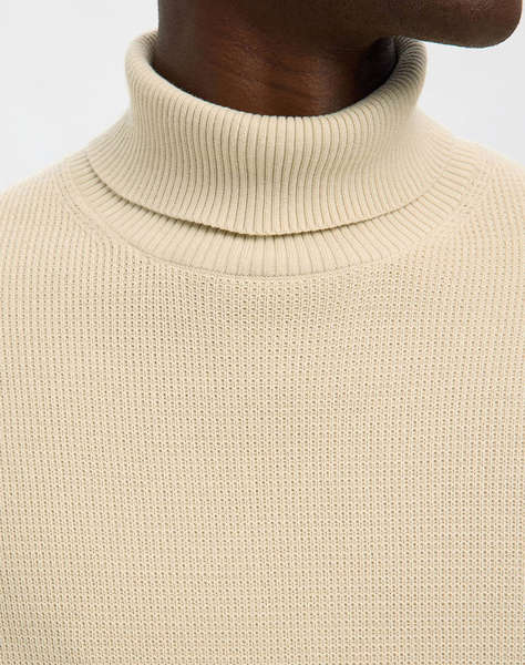 SELECTED SLHDANE LS KNIT STRUCTURE ROLL NECK NOOS