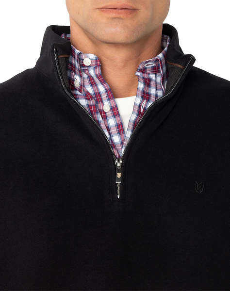 THE BOSTONIANS BLUZA FLEECE DIN BUMBAC HALF ZIP REGULAR FIT