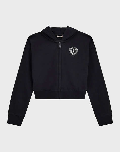 GUESS HOODED LS ACTIVE TOP W/ZIP FLEECE COPII GIRL