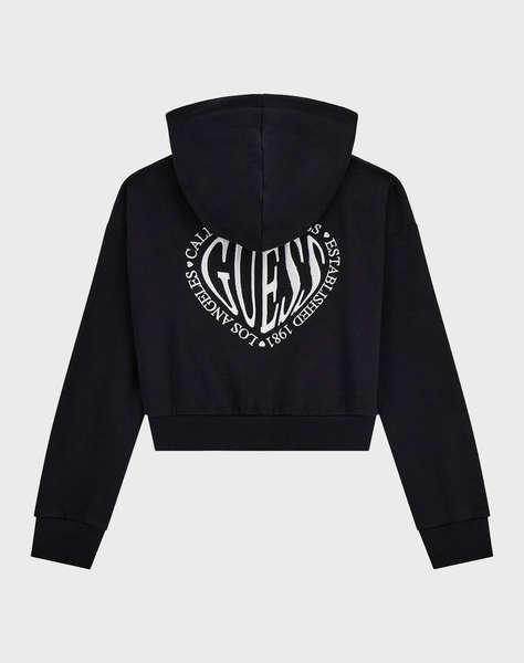 GUESS HOODED LS ACTIVE TOP W/ZIP FLEECE COPII GIRL