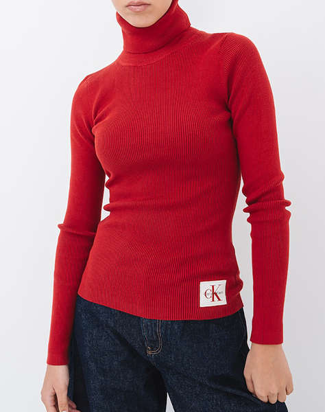 CALVIN KLEIN WOVEN LABEL ROLL NECK