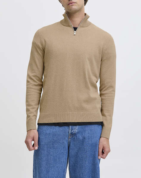 JJRE JREBCALLUM KNIT HALF ZIP SN