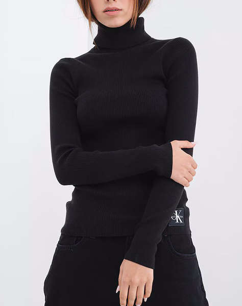 CALVIN KLEIN WOVEN LABEL ROLL NECK