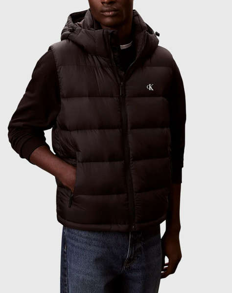 CALVIN KLEIN JEANS NYLON ZIP OFF HOOD DOWN PUFFER