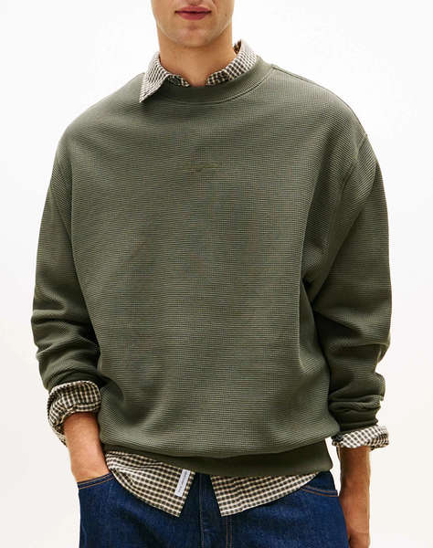 TOMMY JEANS TJM RLX WAFFLE SCRIPT CREW