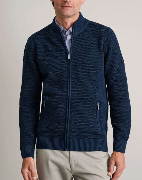 NAVY&GREEN JACHETA TRICOTATA DIN BUMBAC CU FERMOAR