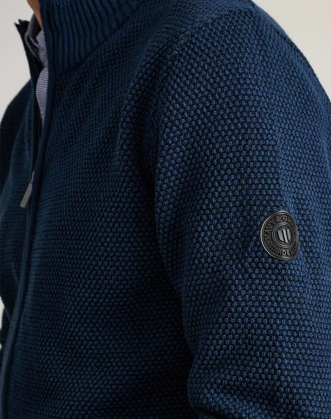 NAVY&GREEN JACHETA TRICOTATA DIN BUMBAC CU FERMOAR