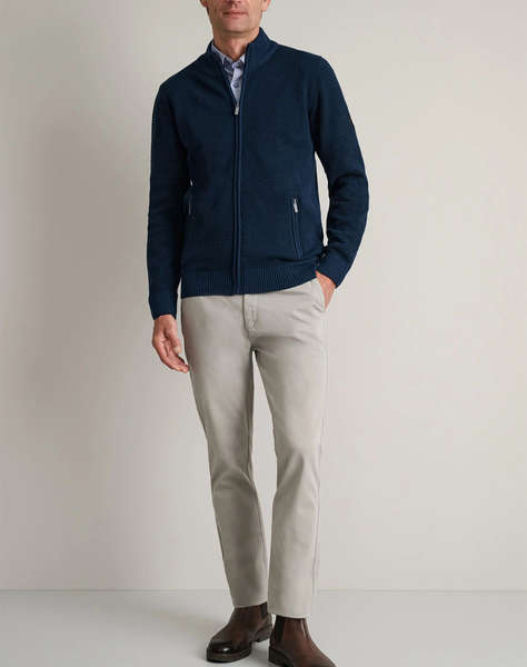 NAVY&GREEN JACHETA TRICOTATA DIN BUMBAC CU FERMOAR