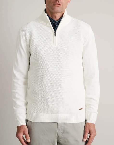 NAVY&GREEN PULOVER TRICOTAT DIN BUMBAC CU FERMOAR