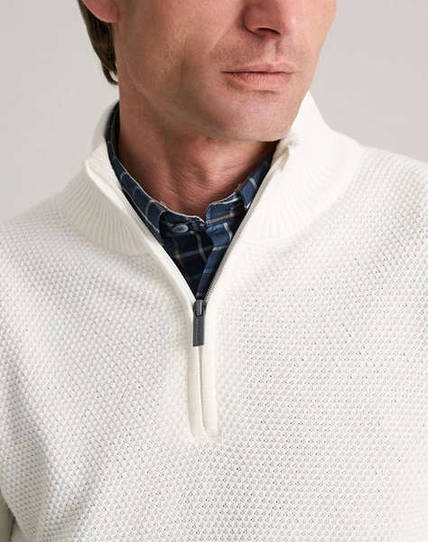 NAVY&GREEN PULOVER TRICOTAT DIN BUMBAC CU FERMOAR