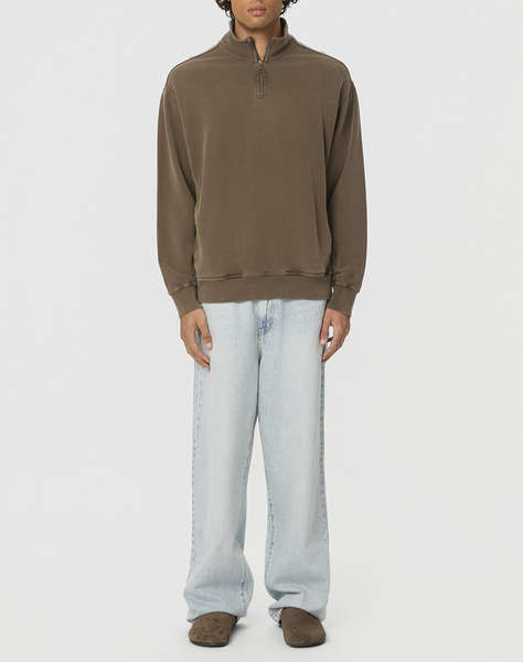 DIRTY LAUNDRY DROPPED SHOULDER HALF-ZIP CREWNECK