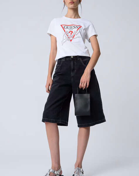 GUESS SS CN PEARLS LOVE TRIANGLE TEE BLUZA DE DAMA