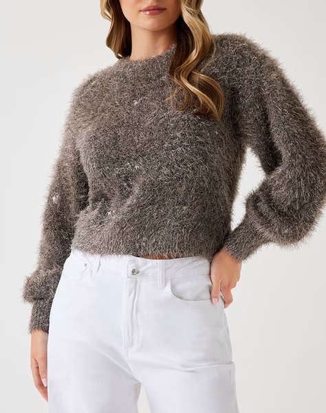 GUESS LS CN KIRA LUREX MIX SWTR PULOVER DE DAMA