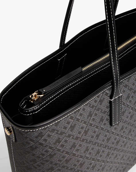 TOMMY HILFIGER TH MONOPLAY LEATHER TOTE