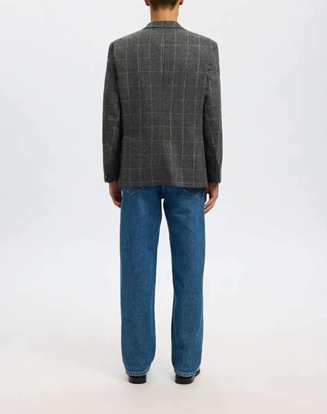 SEL SLHREG-DALLAS WOOL BLEND CHECK BLZ