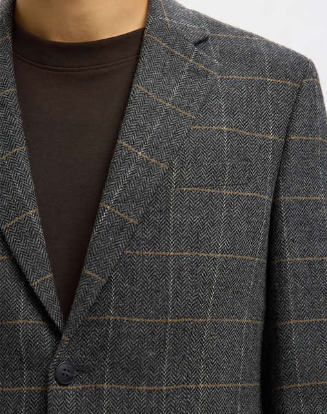 SEL SLHREG-DALLAS WOOL BLEND CHECK BLZ