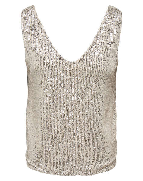 ONLY ONLANA S/L V-NECK SEQUINS TOP JRS
