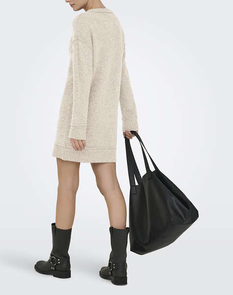 ONLY ONLHAZEL LIFE LS O-NECK DRESS BF KNT