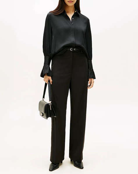 TOMMY HILFIGER SATEEN RUFFLE CUFF LS SHIRT