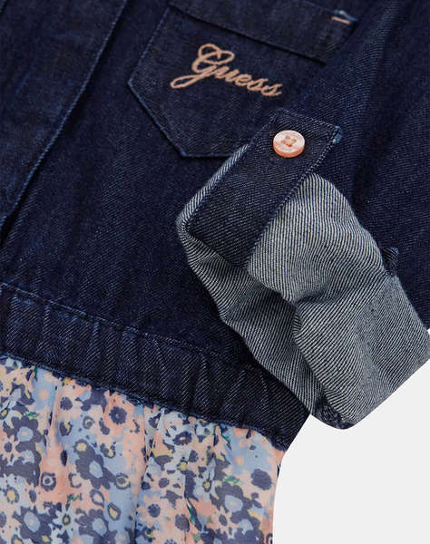 GUESS MIXED FABRICS ADJ. LS DRESS ROCHIE DE COPII GIRL