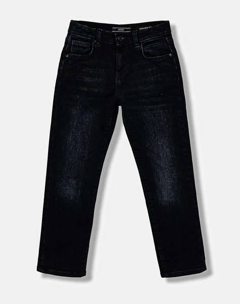 GUESS BLUE BLACK STRAIGHT PANTS PANTALONI DE COPII BOY