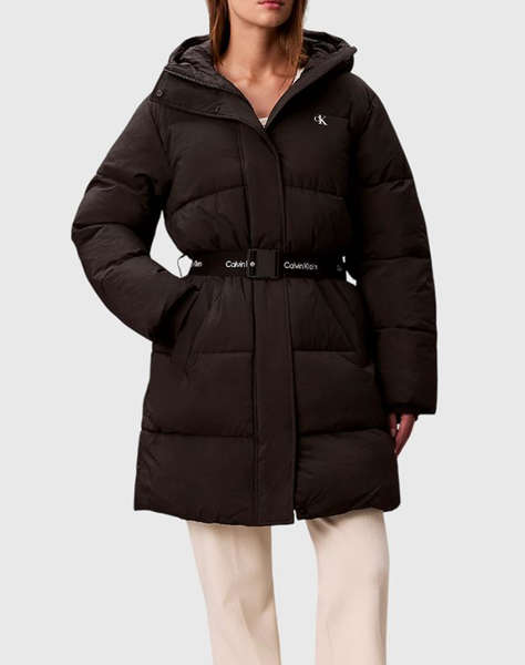 CALVIN KLEIN BELTED MIDWEIGHT LONG PUFFER