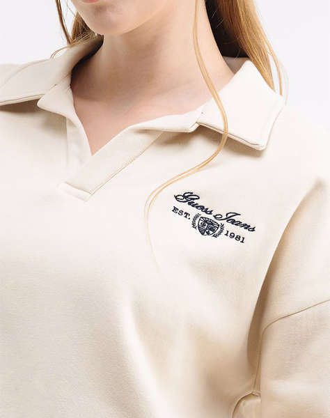 GUESS JEANS GJ NOTCHED COLLAR CROP SWEAT HANORAC DE DAMA