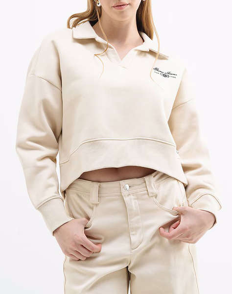 GUESS JEANS GJ NOTCHED COLLAR CROP SWEAT HANORAC DE DAMA