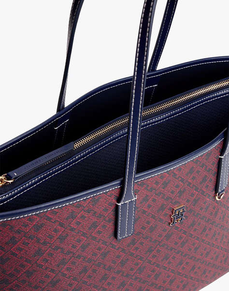 TOMMY HILFIGER TH MONOPLAY LEATHER TOTE