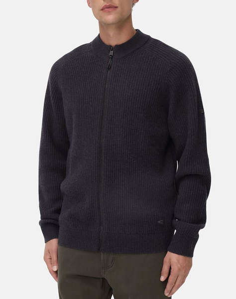 CAMEL ACTIVE Cardigan tricotat full zip stand up collar