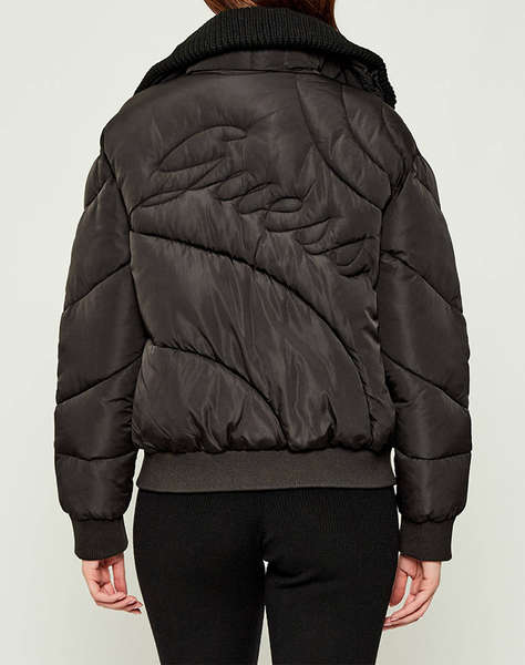 GUESS DORA DETACHABLE KNIT-COLLAR PU GEACA DE DAMA