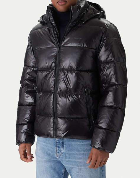 CALVIN KLEIN LS GLOSSY CHANNELED PUFFER JKT