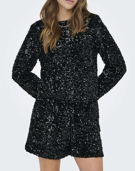 ONLY ONLCONFIDENCE L/S SEQUIN BOW TOP JRS