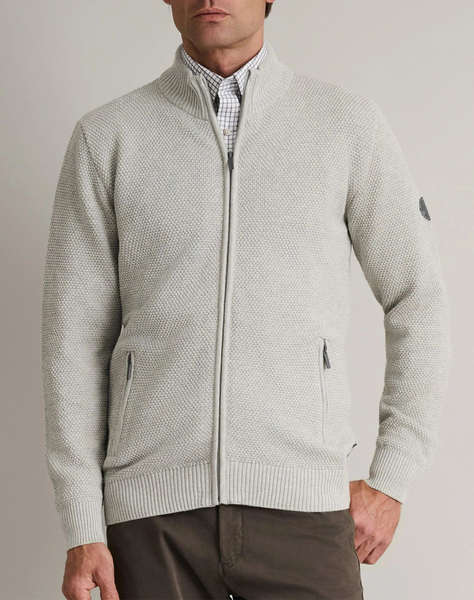 NAVY&GREEN JACHETA TRICOTATA DIN BUMBAC CU FERMOAR