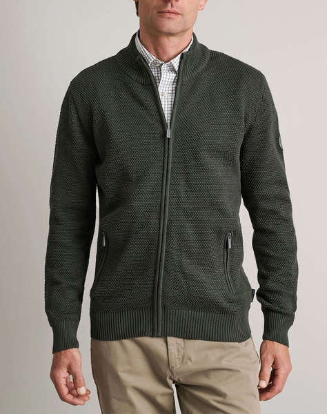 NAVY&GREEN JACHETA TRICOTATA DIN BUMBAC CU FERMOAR