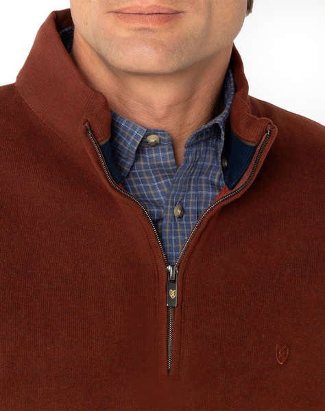 THE BOSTONIANS BLUZA FLEECE DIN BUMBAC HALF ZIP REGULAR FIT