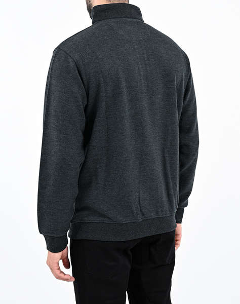 THE BOSTONIANS BLUZA FLEECE DIN BUMBAC HALF ZIP REGULAR FIT