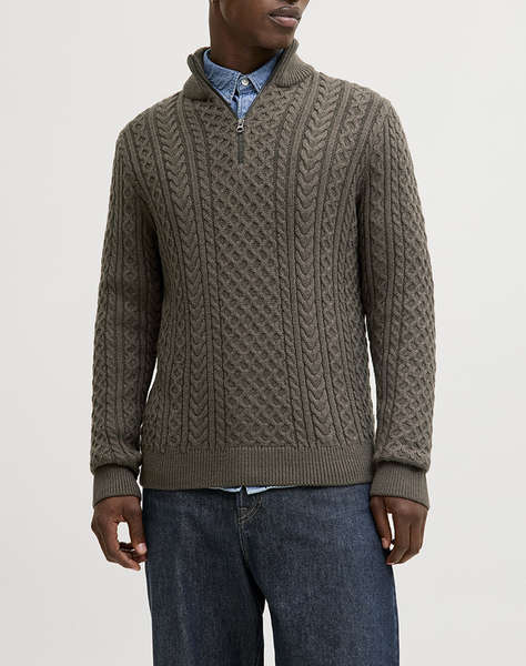JACK&JONES JPRBLUSEAN KNIT CABLE HALF ZIP SN