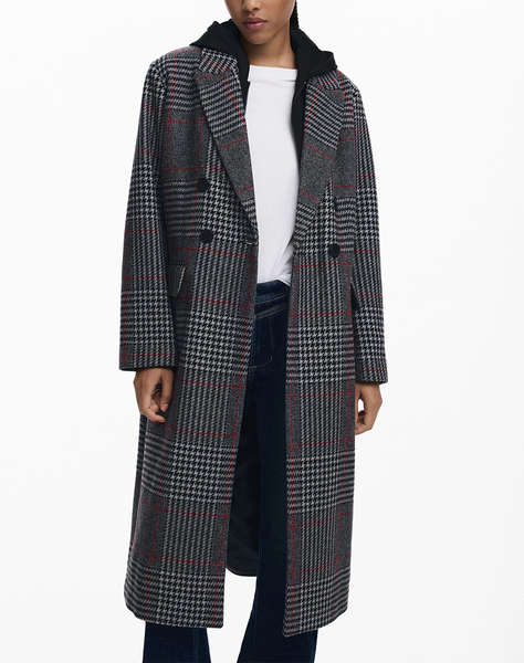DESIGUAL COAT_CAPUCHA_CHECK PALTON DE DAMA