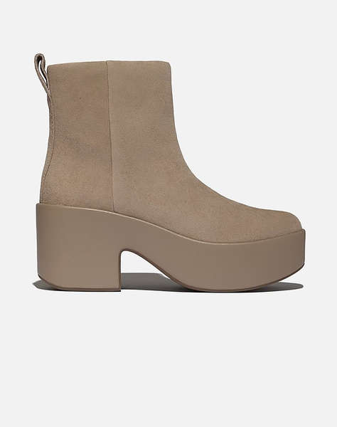 FIT FLOP PLATFFORM ZIP UP ANKLE BOOT - SUEDE​