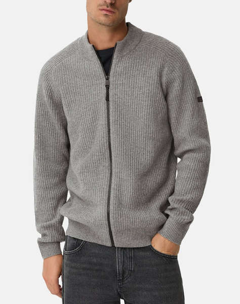 CAMEL ACTIVE Cardigan tricotat full zip stand up collar