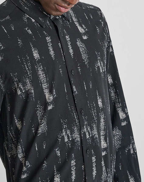 ANTONY MORATO MMSL00614FA430650 MIN OF 6 SHIRT BARCELONA REGULAR STRAIGHT FIT IN PRINTED COTTON VISCOSE BLEND FABRIC WITH LOGOED METAL BADGE BLUZA DE BARBATI