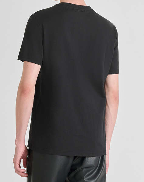 ANTONY MORATO MMKS02554FA100240 MIN OF 6 T-SHIRT REGULAR FIT IN JERSEY COTTON FABRIC WITH RUBBER AND FLOCK PRINT BLUZA DE BARBATI