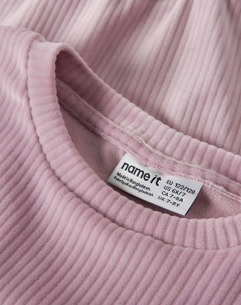 NAME IT NKFVELOA LS VELVET SHORT TOP