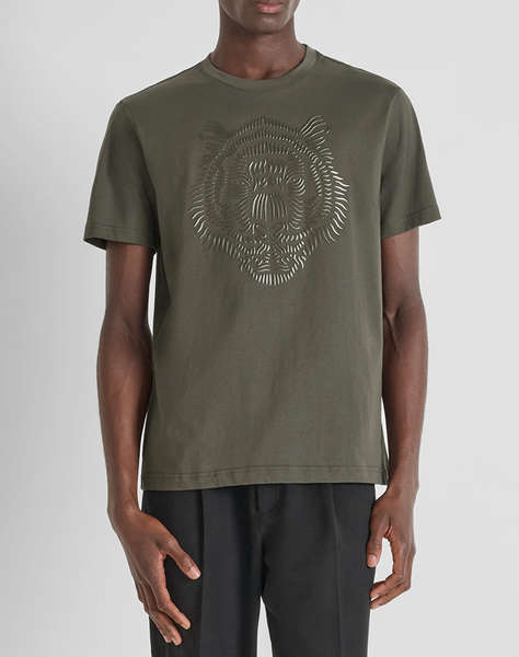 ANTONY MORATO MMKS02566FA100240 MIN OF 6 T-SHIRT REGULAR FIT IN JERSEY COTTON FABRIC WITH RUBBER REFLECTIVE TIGER PRINT BLUZA DE BARBATI