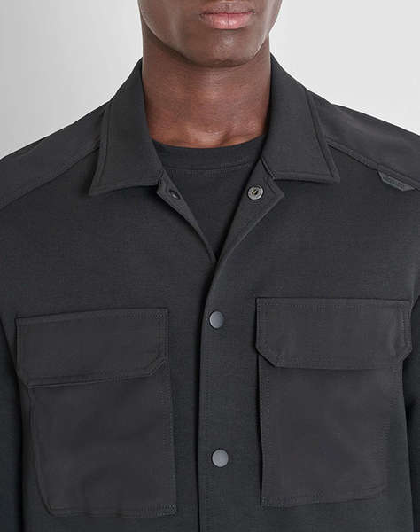 ANTONY MORATO MMSL00771FA150168 MIN OF 6 SHIRT REGULAR FIT IN INTERLOCK COTTON BLEND FABRIC WITH STRETCH VISCOSE BLEND FABRIC AS CONTRAST BLUZA DE BARBATI